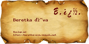 Beretka Éva névjegykártya